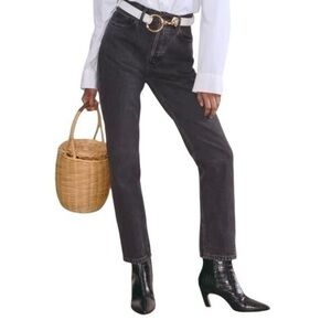 Everlane The 90’s Cheeky Straight Fit High Rise Jean Washed Black Organic Cotton